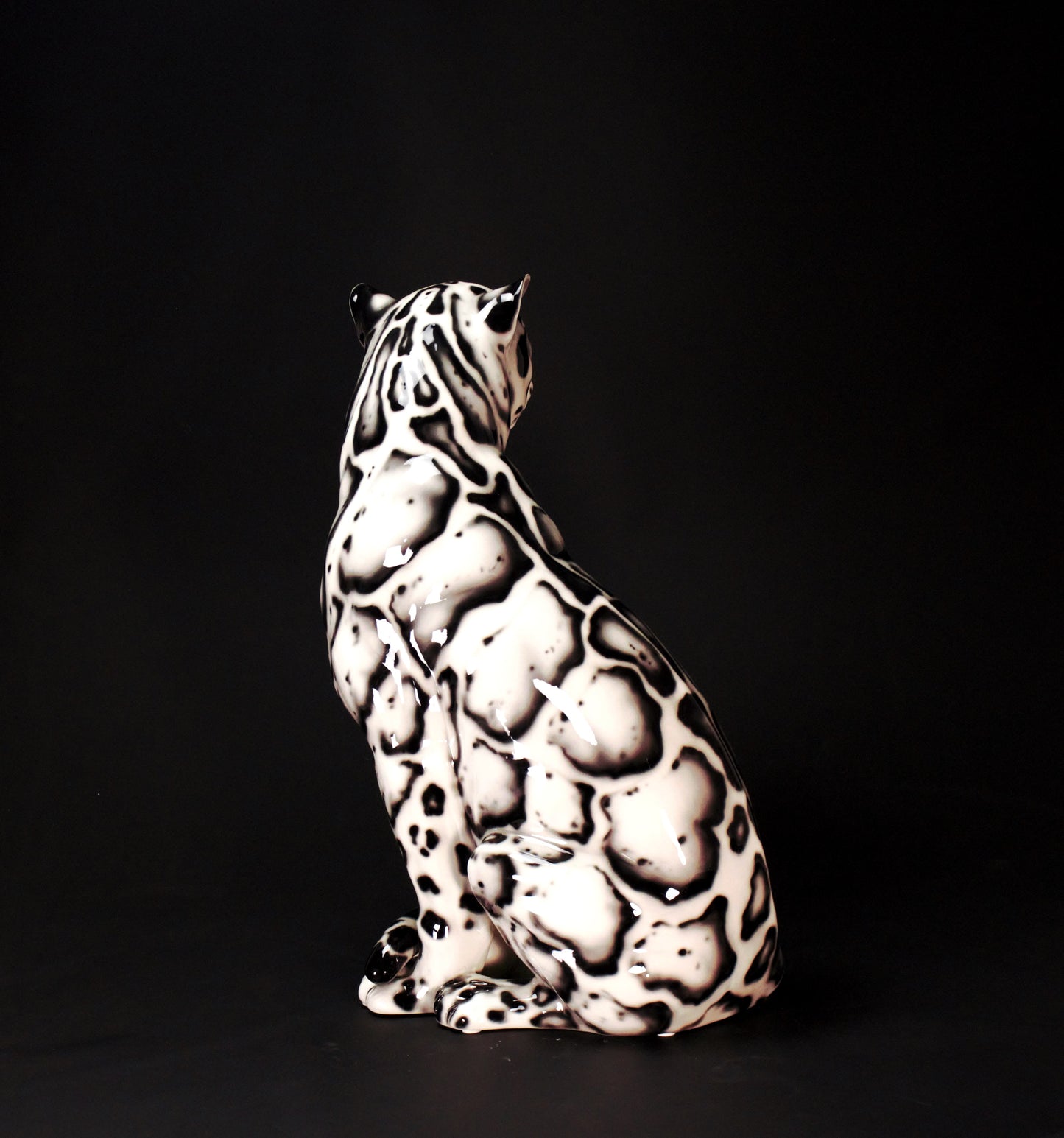 Leopardo nebuloso black white bocca chiusa cm 88