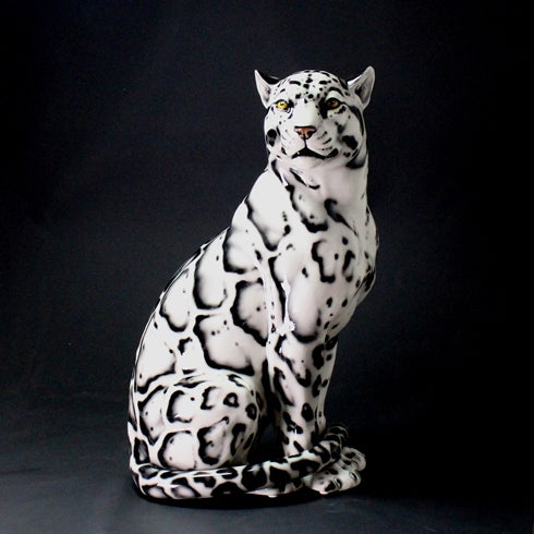 Leopardo nebuloso black white bocca chiusa cm 88