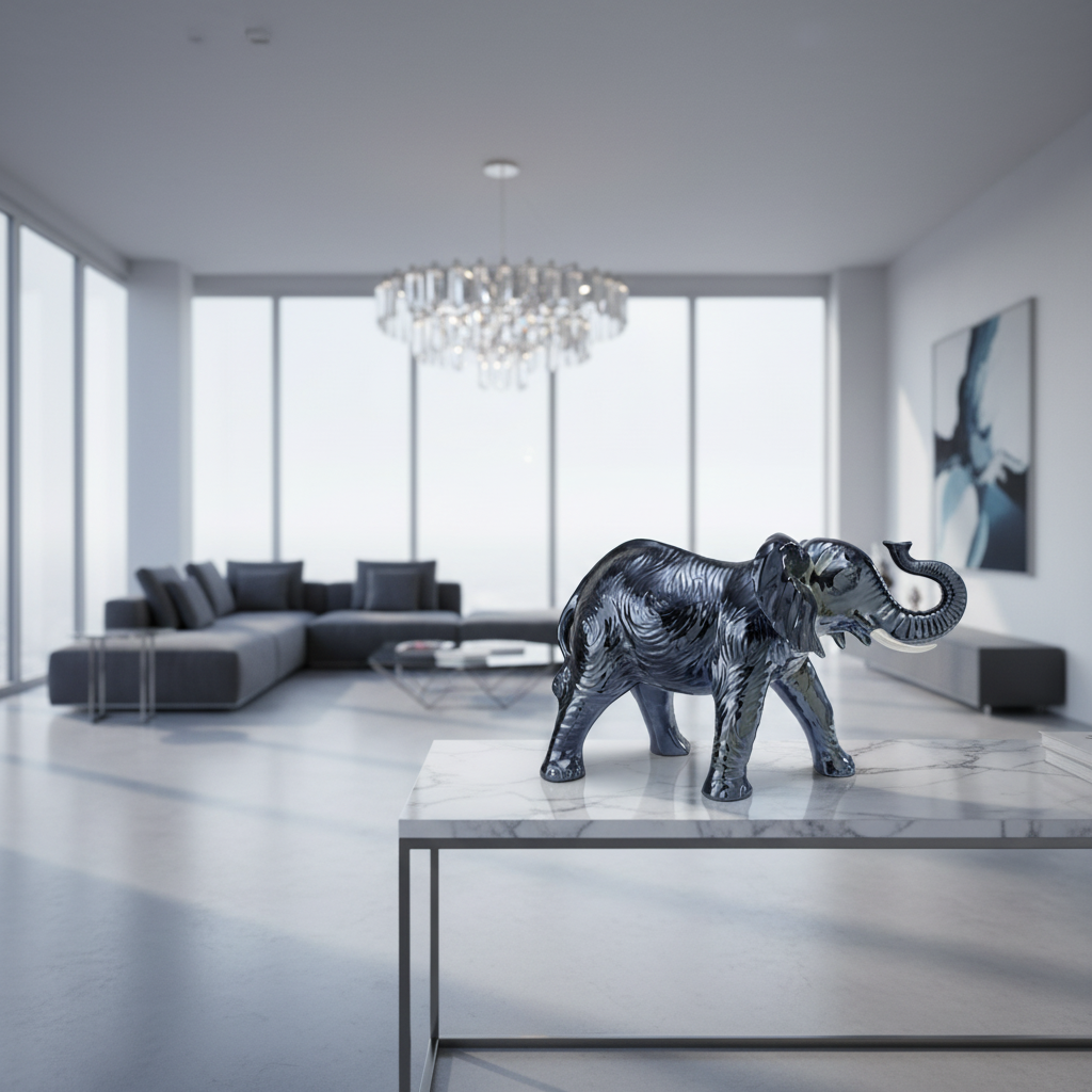 Black elephant mirror