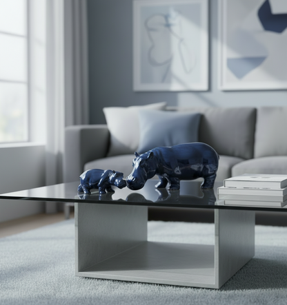 Coppia di ippopotami a specchio