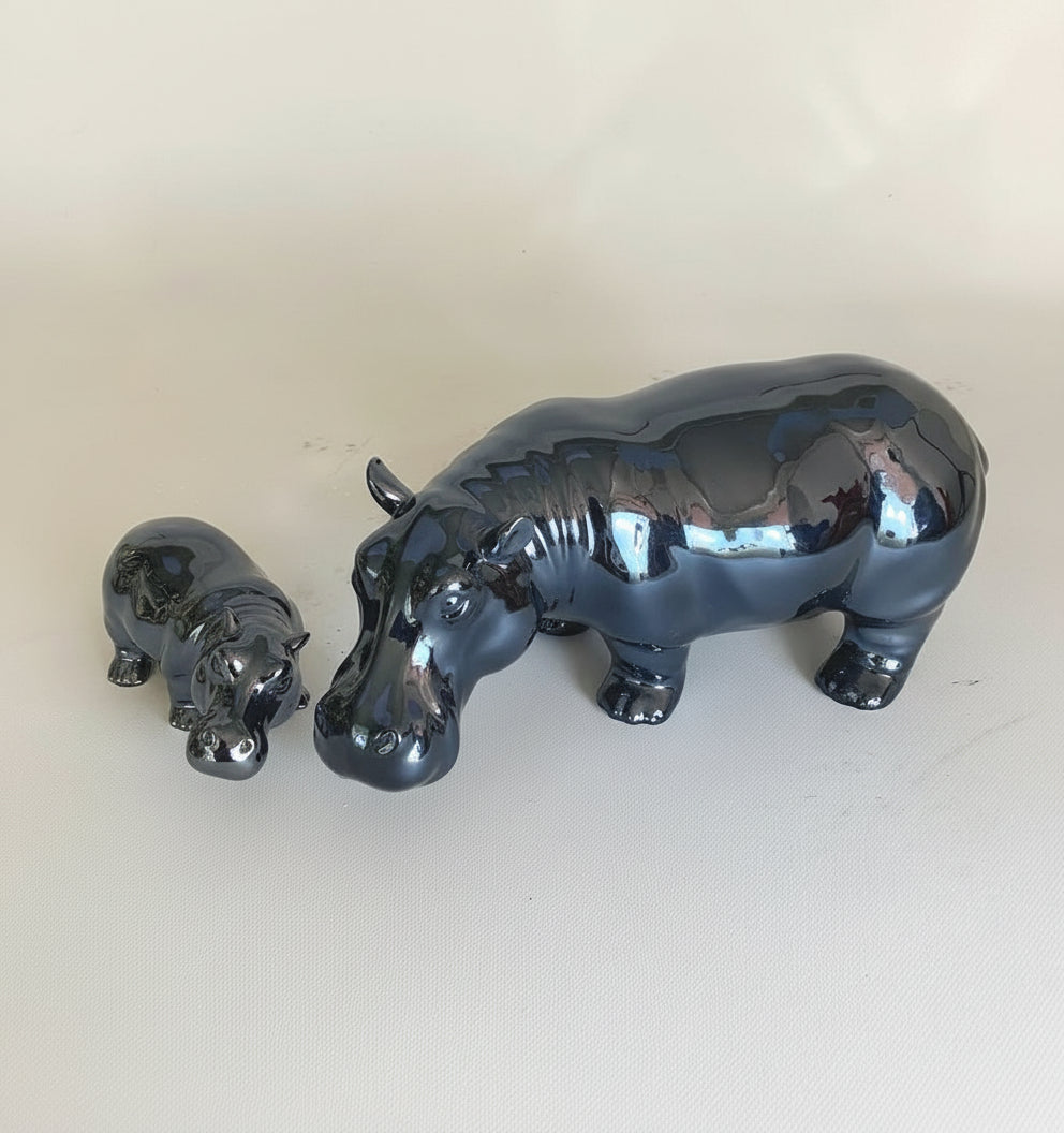 Coppia di ippopotami a specchio