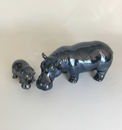 Coppia di ippopotami a specchio