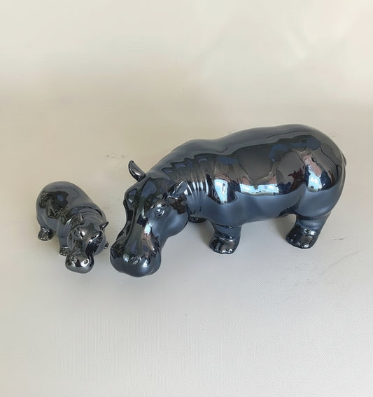 Coppia di ippopotami a specchio