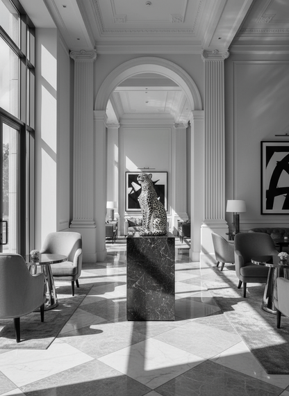 Ghepardo platino e swarovski