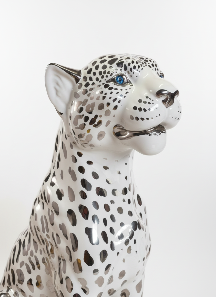 Ghepardo platino e swarovski